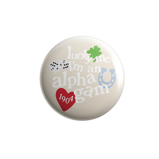 Alpha Gamma Delta | Lucky Me Recruitment Button