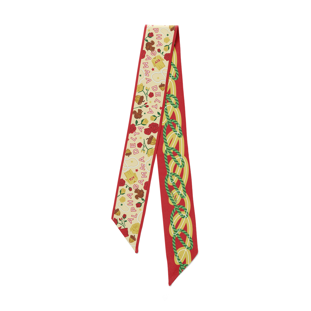Alpha Gamma Delta | Saturday Silk Skinny Scarf