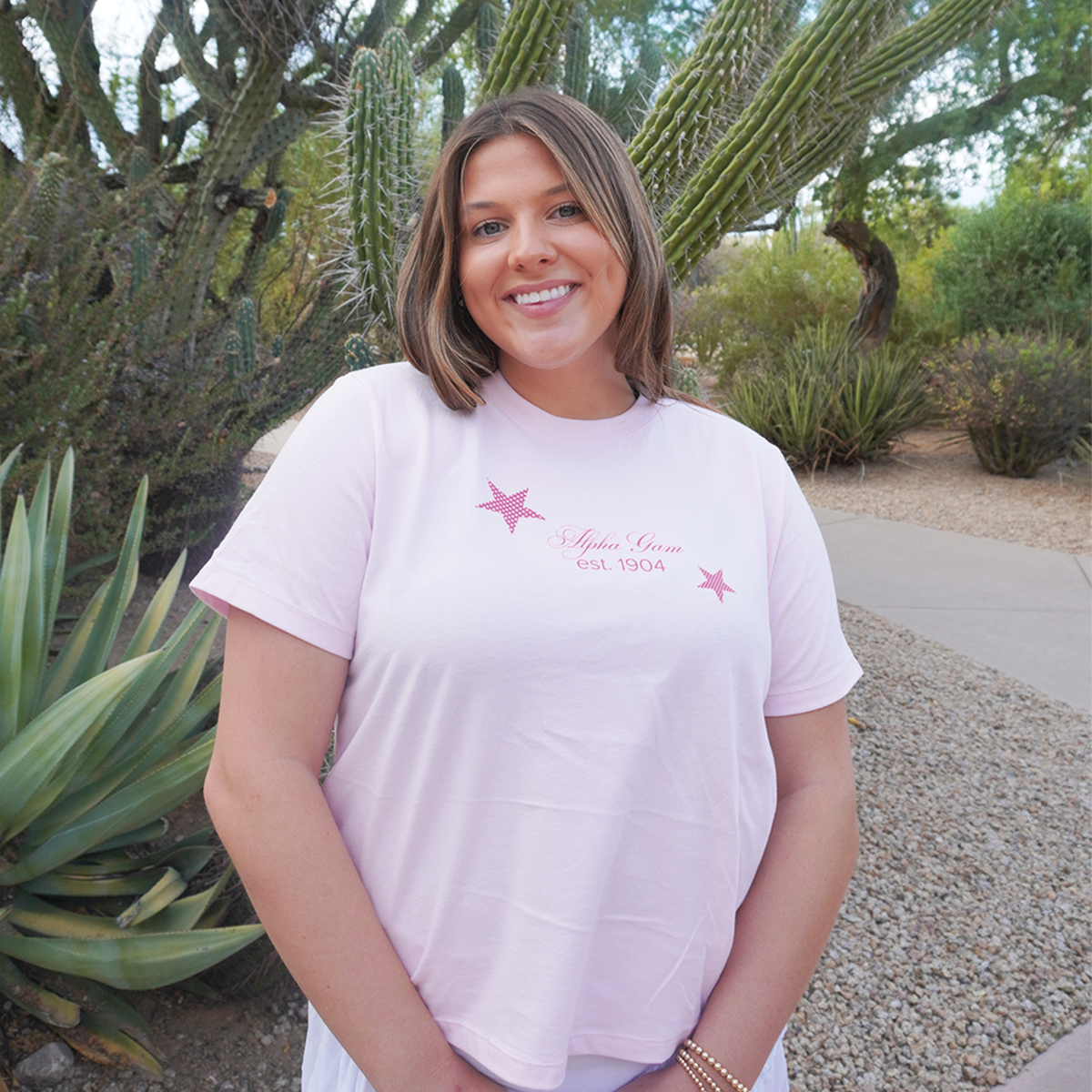 Alpha Gamma Delta | Gingham Star Tee